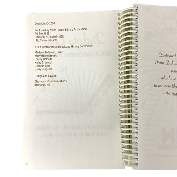 Dakota Gold Cookbook NDLA Celebrates 100 Years North Dakota Library Association - Picture 5 of 12